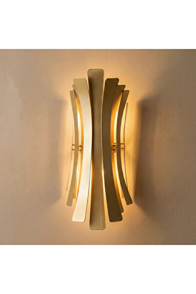 MOİRA Linea Çift Yönlü Modern Metal Aplik Parlak Gold, Minimalist Duvar Lamba...
