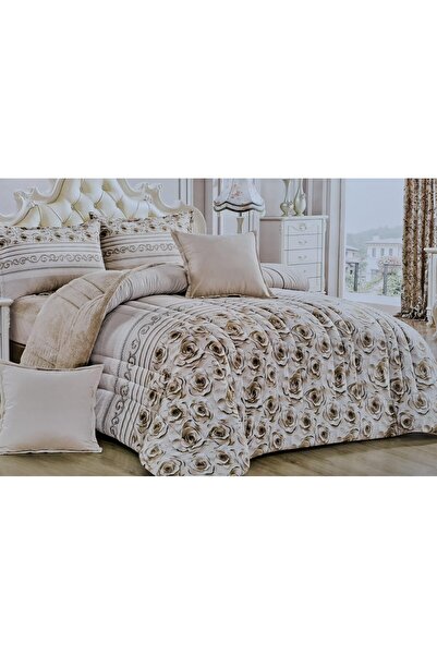 Roshen طقم لحاف نفرين مفرش 6 قطع مخمل فرو شتوي لحاف مقاس 230*250سم
