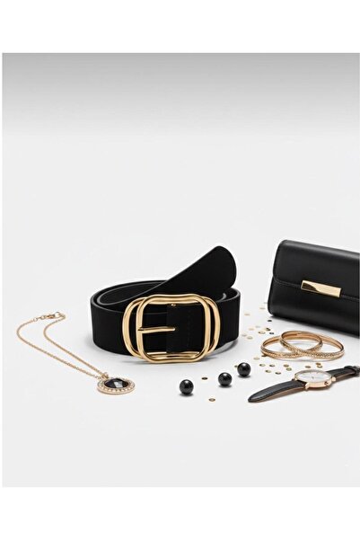 Mynoa SİYAH & SÜET/Çift Tokalı Kadın Kemeri Ceket Kemeri,Pantalon Kemeri Elbi...