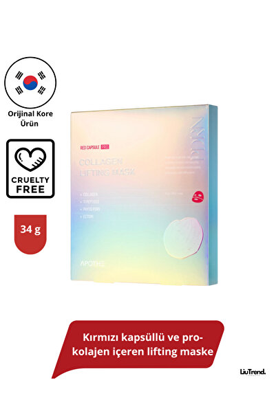 APOTHE Red Capsule Pro-Collagen Lifting Mask 34g*4AD Kırmızı kapsüllü ve pro-...