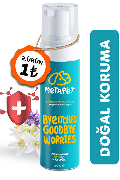 Metapet Köpekler Için Kuru Köpük Şampuanı (Bit Pire Parazit Kene Damlası Tara...