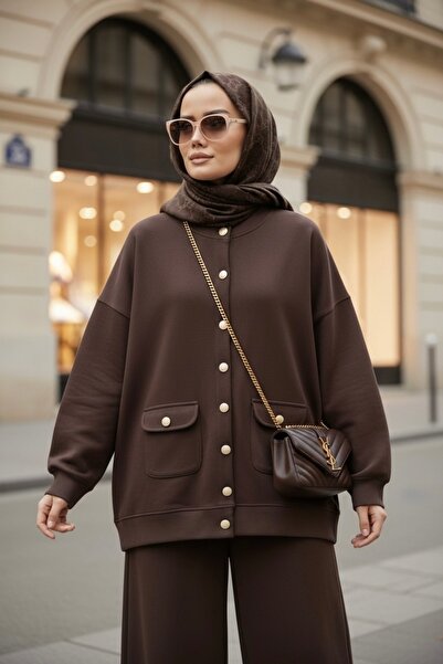 Aselim Hijap Moda طقم كارديجان من قماش أسلو سالونيك مكون من قطعتين – O قصة فض...