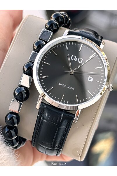 Q&Q ساعة يد رجالية من ماركة TAKVIL باللون الأسود الرجعي مع ضمان لمدة 24 شهرًا...