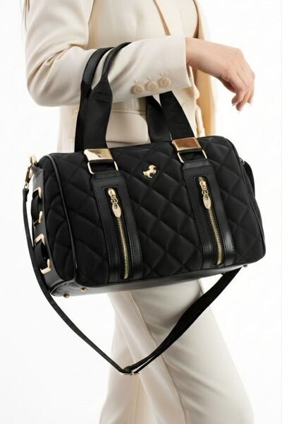 Just Polo EU Original Women's Quilted Cylinder Hand and Shoulder Bag Size :25...