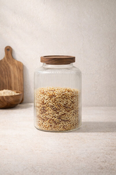 Bohemian Aura Acacia Glass Jar with Lid