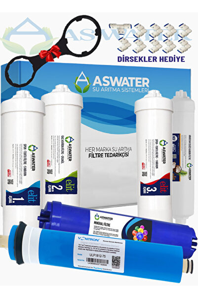 As Water İhlas Aura Uyumlu Su Arıtma Cihazı Filtresi 6'lı Elite Filtre Seti V...
