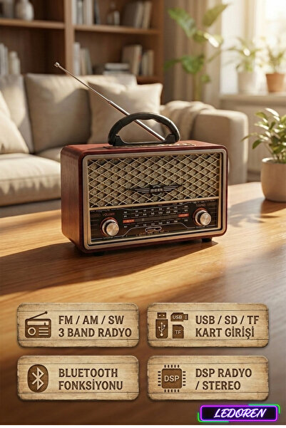 L'eDoren M 156BT Usb/Sd/Mp3/Bluetooth Şarjlı Nostaljik Radyo Meier