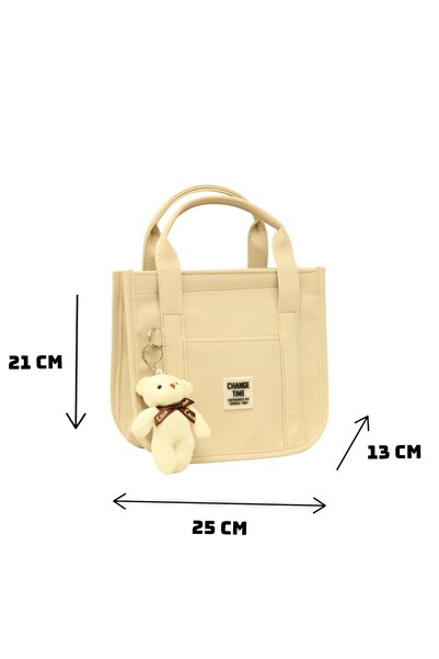 ZİVORA Buzi Fabric Teddy Bear Crossbody Bag with Column Strap
