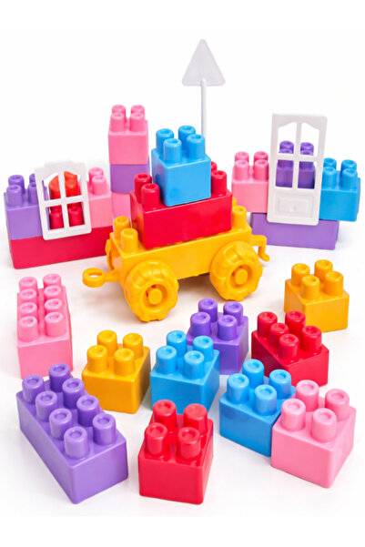 a v d a 34 Parça Pembe Bloklar Pastel Renk Eğitici Zeka Blokları Seti Mor Pem...