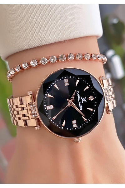 Daniel Klein Marka Rose Gold Renk Kesme Ayna Cam Kadın Kol Saati - Bileklik H...