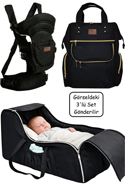 USF Portbebe Ana Kucağı Puset Bebek Taşıma Anne Bebek Bakım Çantası - Ikili Set