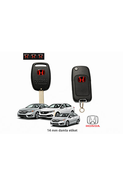 STİLİX GARAGE HONDA KIRMIZI Anahtar Logo Amblemi Kumanda Logo Çap 1.4 cm 14 m...