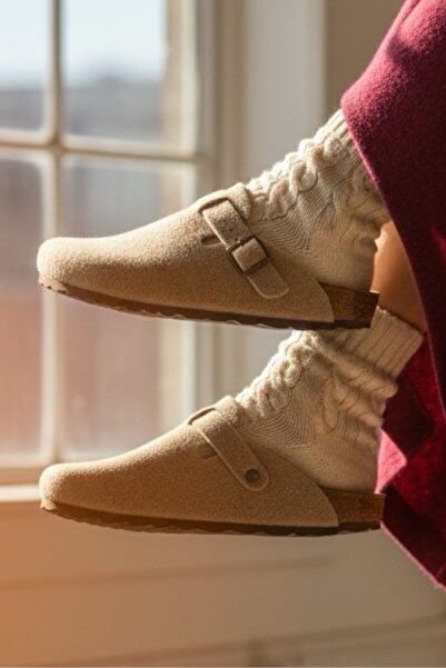 Land of Cork نعال ساوبا مغلقة من الصوف اللبادي – نعل فطري تشريحي للراحة المنز...