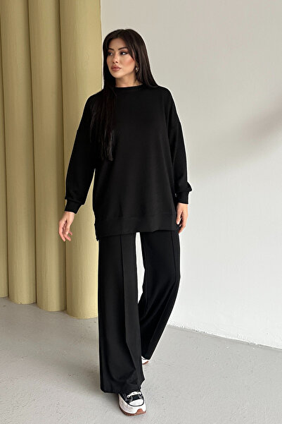 adba style طقم تونيك حجاب كبير الحجم من القطن الممشط للنساء 4028