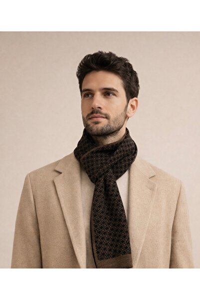 Şirin Giyim Aksesuar Чоловічий двосторонній шарф з геометричним візерунком, щ...