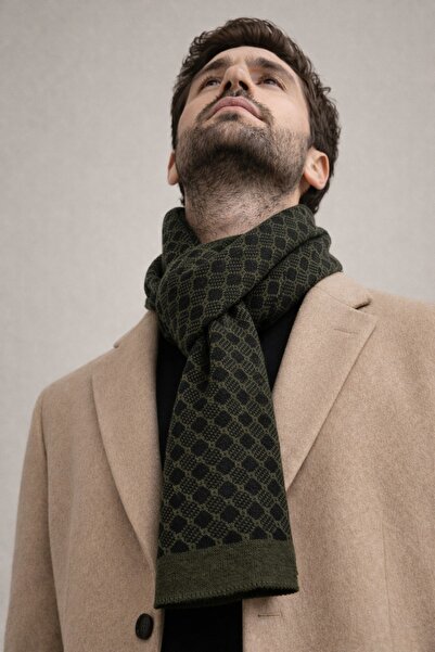 Şirin Giyim Aksesuar Чоловічий двосторонній шарф з візерунком «баклава», що з...