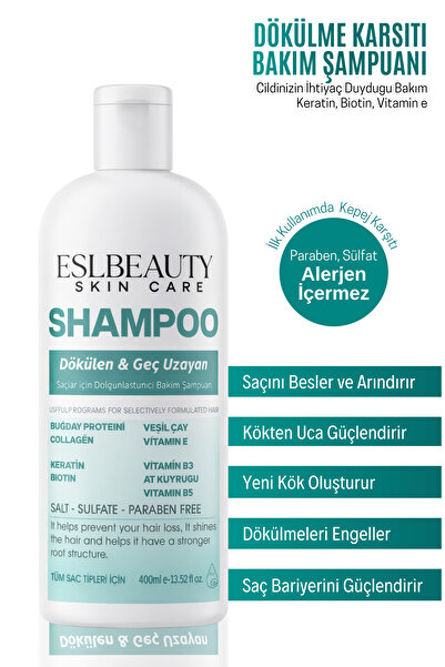 esl beauty Kepek Karşıtı + Dökülme Karşıtı Şampuan 300 ml – Uzama Destekli