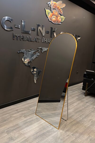 CLNK GOLD Metal Çerçeveli 180x60 Hafif Tasarım Kırılıma karşıtı Ayaklı Boy Ay...