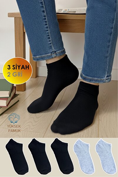 YASYAS 5 Çift Pamuklu Likralı Unisex Patik Kısa Çorap