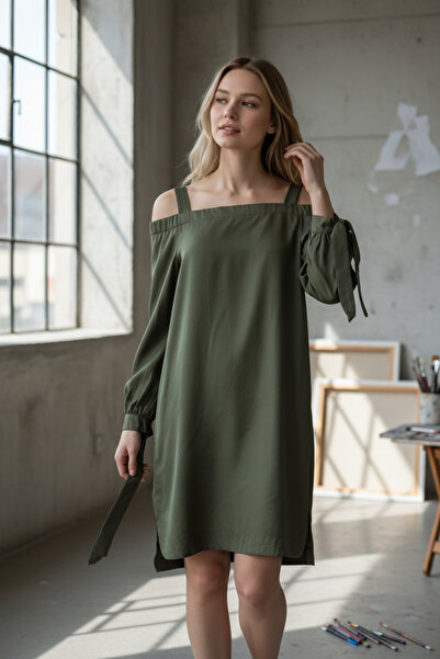 ONLY Rochie Rima cu umeri goi, verde închis