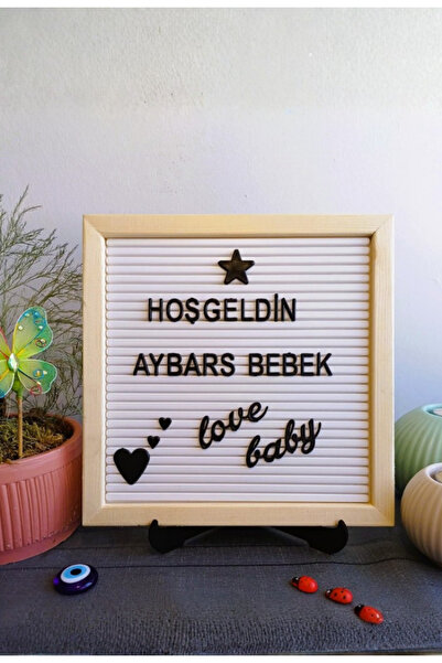 fikirstore Ahşap Çerçeveli Yazı Tahtası Mesaj Panosu Ve 148 Türkçe Karakterli...