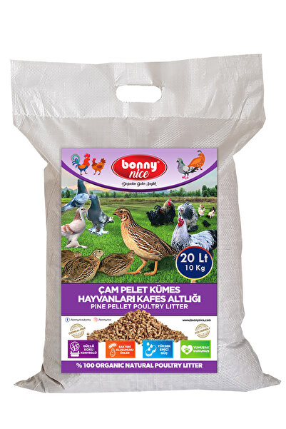 Bonny Nice Bıldırcın Güvercin Süs Tavukları Kafes Altlığı 10 Kg 17 L X 2 Paket