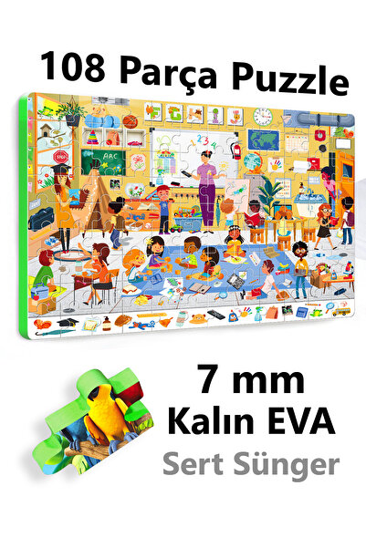 EVAKANCA 108 Parçalı Ara-Bul Kalın Çocuk Puzzle Yapboz Anaokulu