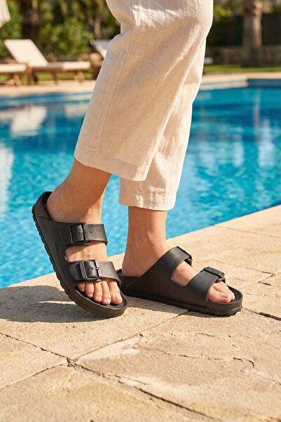 GEZER Καλοκαιρινές γυναικείες παντόφλες πισίνας με διπλή πόρπη, ρυθμιζόμενο μ...