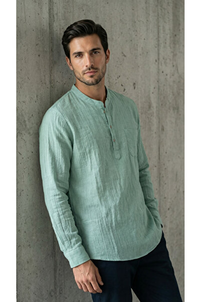 ALVİSTA Erkek Müslin Gömlek %100 Pamuk