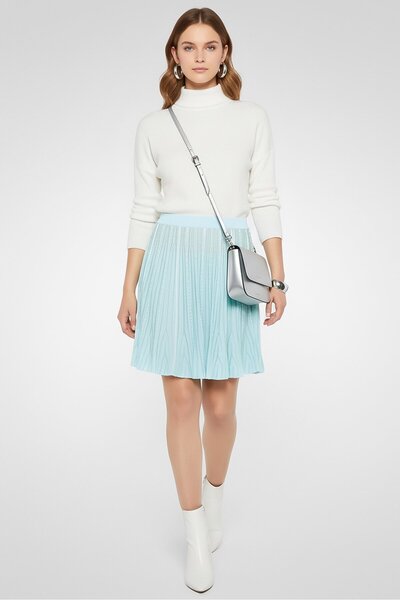 Givenchy Women Textured Mini Skirt, Turquoise