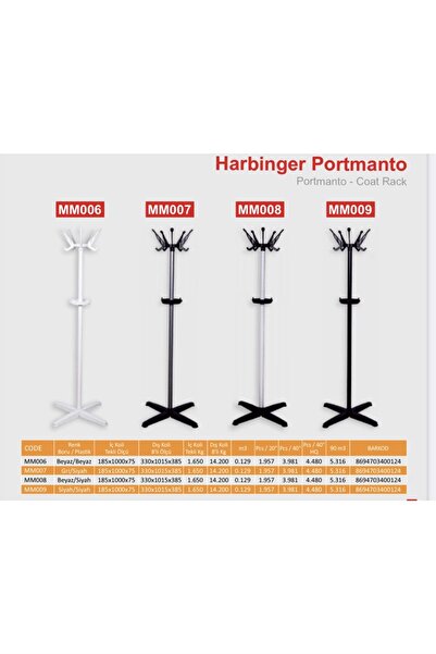 Devecioğlu Harbinger Askılık - Portmanto ( Siyah Beyaz )