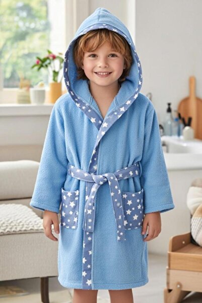 Touch KAPŞONLU KIZ ERKEK ÇOCUK BORNOZU PAMUKLU