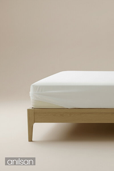 Anılsan Plain White Fitted Sheet 100% Cotton Single/Double Home, Hotel Sheet,...