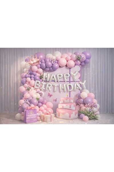 ENG PARTİ DÜNYASI 58 Piece Birthday Balloon Concept - Happy Birthday Set Eng-...