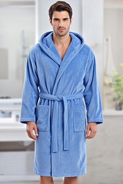 Touch Halat de baie cu glugă organic 100% bumbac (CU CADOU PAPUCI)