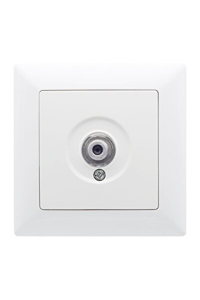 Günsan Visage Beyaz Tekli Uydu Prizi F Konnektörlü (Geçişli-Sonlu)