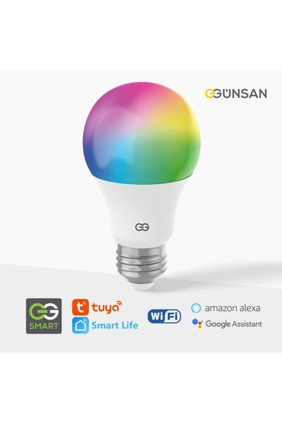 Günsan Günsan Akıllı Wifi LED Ampul RGB Çok Renkli Sesli Komut & Tuya & Smart...