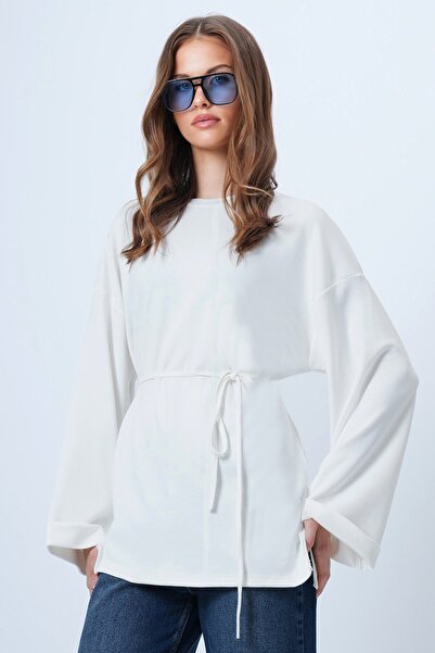 VAGGON ALAÇATI STİLİ Femei Off-White Bi guler rotund luxuriu cu șireturi pe u...