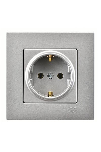 Günsan Elektrik Günsan Eqona Gümüş Topraklı Priz