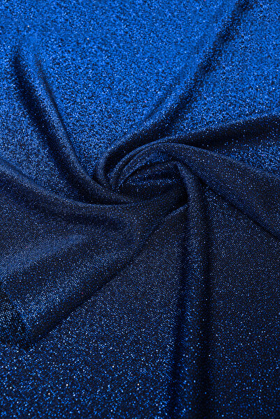 Kumaş Deposu Țesătură Brayt Simli albastru cobalt din material subțire