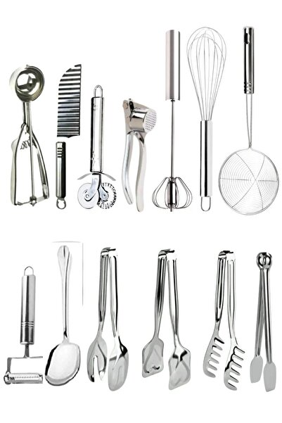 Kitchen Damys مجموعة أدوات مطبخ من الفولاذ المقاوم للصدأ تشمل ملعقة آيس كريم ...
