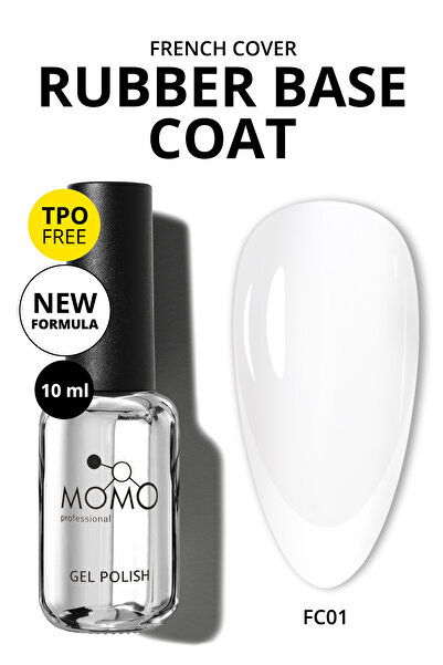 MOMO professional French Cover Rubber Base Coat Fc01, Rakı Beyazı, 10 ml, TPO...