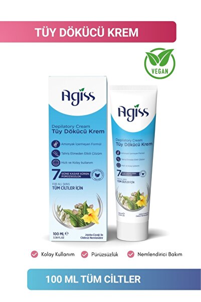 AGISS Tüy Dökücü Krem 100 ml Tüm Ciltler