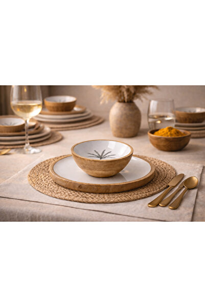 İndiakka El Yapımı Mango Ahşap Tabak