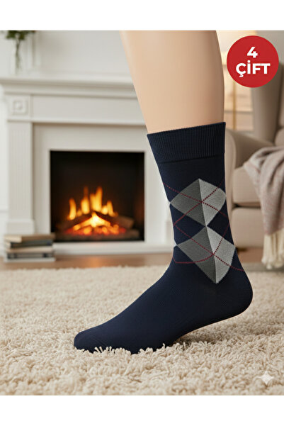 CLEWEAR Men's Socks Long Plaid Patterned Socks