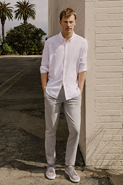 AC&Co / Altınyıldız Classics Erkek Gri Diz İzi Yapmayan Beli Bağlamalı Yan Ce...