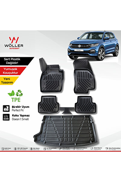 wöller Volkswagen T Cross Paspas Bagaj Havuzu Set 2022 2026 Arası Uyumlu 3d U...