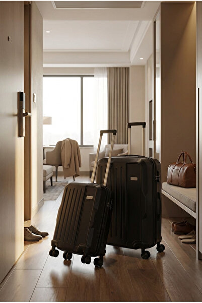 Wexta WX-210 Siyah Büyük&Kabin 2'Li Set Valiz