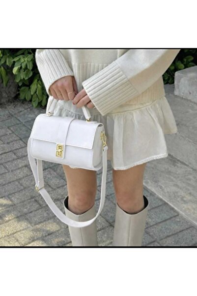 ÖZÜM TAKI Geantă de umăr și de braț pentru femei, albă