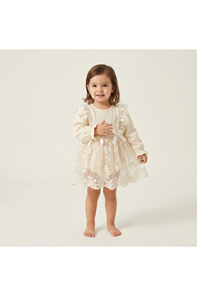nannie Rochiță elegantă crem pentru fete Lavinia - 6-9 luni